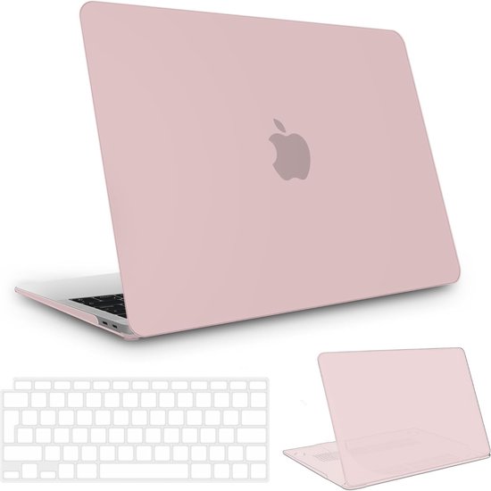 Matte Rigid Shell Beschermhoes voor MacBook Air 13 Inch (2018-2021) met Ultra Dunne TPU Toetsenbordcover, Roze, Geschikt voor Model A2337, A2179 en A1932