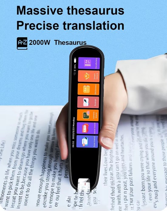 MD04 3.38" Touchscreen 134 Taal Penvertaler "Stem, Foto en Tekst vertaling" van Merkloos