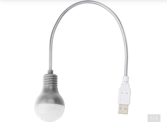 merkloos USB Portable led lamp Zilver van Merkloos