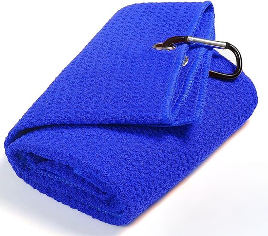 Microfiber Golf handdoek - Plus handige haak - Blauw - Snel drogend - 30cm x 50cm - Golfaccesoires - Golftas/trolley - Microfiber - Golfhanddoek van Golfers Club