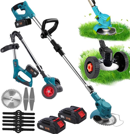 Mila Shop Robotmaaier - Accu grasmaaier - Elektrische grasmaaier - Handgrasmaaier - Inclusief 2 accu's - Opvouwbaar - 18V van Mila Shop