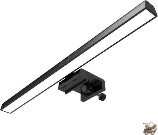 Monitorlamp met Klem en Dimbaar Licht - Oogbescherming LED Bureaulamp - USB Aangedreven - 3 Lichtmodi - Instelbare Helderheid - Anti-Blauwlicht Screenlamp - Leeslamp voor Computer en Laptop - Zwart