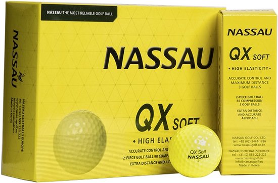 Nassau QX Soft - Golfballen - 12 stuks - Lemon van Nassau