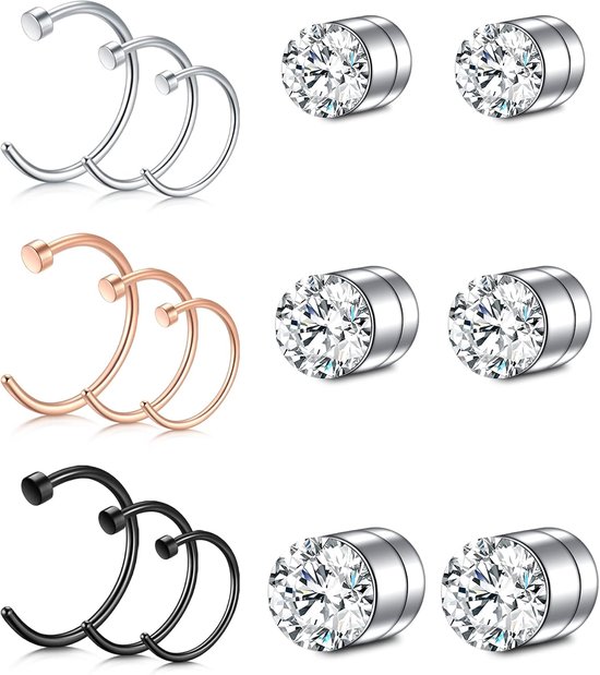 Neusring nep neus piercing nep neus stud chirurgisch staal nep helix tragus oorbellen nep nep piercing geen piercing sieraden voor vrouwen mannen