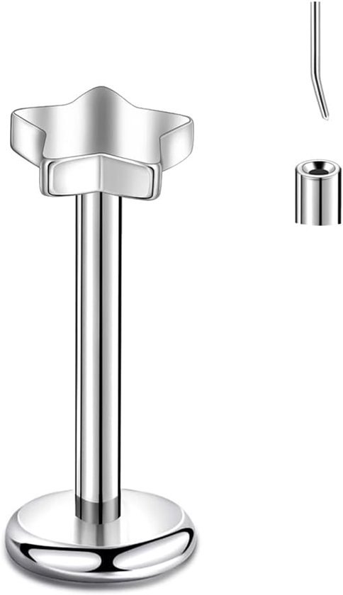 Neusring zonder schroefdraad van g23 titanium, 16 g, 18 g, 20 g, oorbellen met platte achterkant, stud voor neus-, lipkraakbeen, helix-, daith-piercing, sieraden