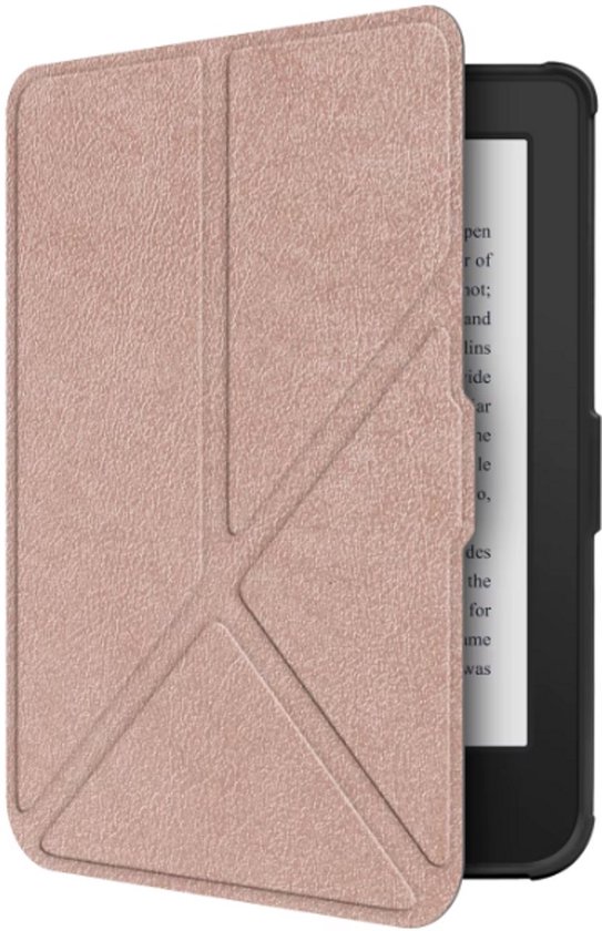 New Age Devi - 2 stuks Case geschikt voor Kobo Clara BW Hoesje - Trifold Bookcase in Rosé Goud voor een stijlvolle look!