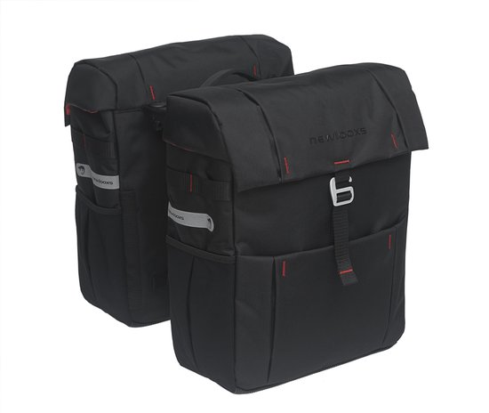 New Looxs Vigo Double - Dubbele Fietstas - Ingebouwde Racktime Adapter - Afneembare Fietstas met Modern Design - 37 Liter - Zwart van New Looxs