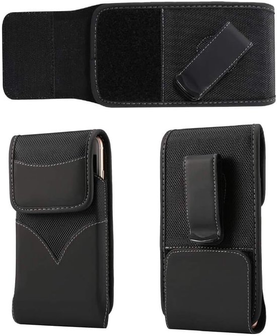 New Style Nylon Belt Holster with Swivel Metal Clip voor Intex Aqua Lions T1 (2018) - Black