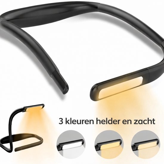 Oculon Oplaadbare Neklamp – LED Halslamp – Handsfree Leeslamp – 3 Lichtstanden van Merkloos