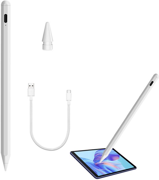 OKWISH Styluspennen - Draadloze Stylus Met Magnetische Functie, Compatibel Met Apple Pencil 2e Generatie, Oplaadbare Stylus Voor Tekenen En Notities - ABS, Wit
