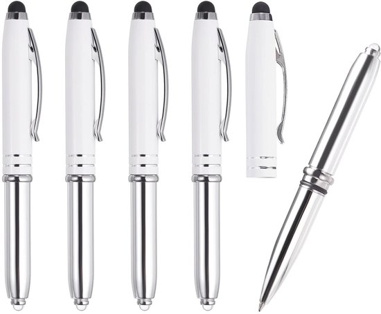 Omgoods - Balpen met stylus tip en LED-zaklamp - 5 Pack