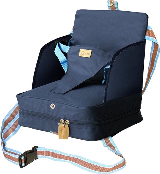 Opblaasbare Boosterstoel met Verhoogde Zijdelen - Flexibele Zitverhoging - Blauw van LIONELO