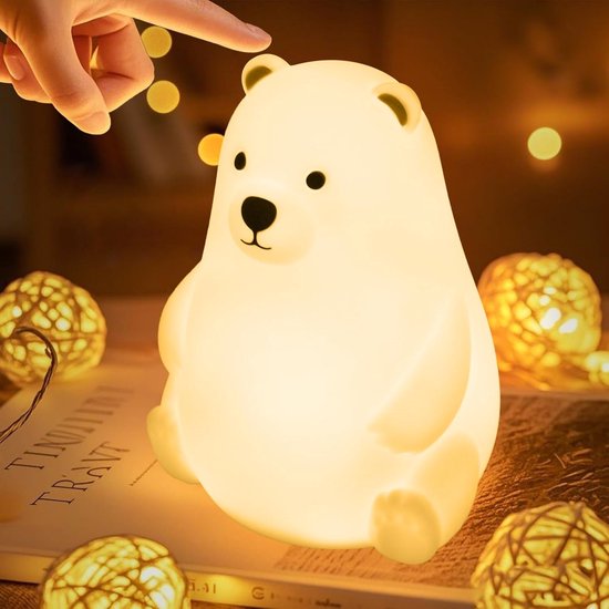 Oplaadbaar nachtlampje voor kinderen, nachtlampje voor baby's, 3-standen verstelbare LED-helderheid, bedlampje met siliconen touch, geschikt voor decoratie in kinder- en volwassenenkamers. van Merkloos