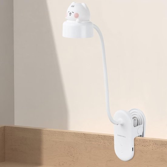 Oplaadbare, via USB te bevestigen leeslamp, LED-bureaulamp met 3 helderheidsniveaus naast het bed, 500 mAh-batterij, 360° flexibel klemontwerp, geschikt voor lezen en werken. van Mediashop