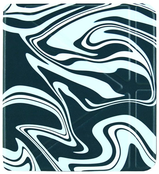 Origami Sleepcover Geschikt voor Kobo Libra 2 Hoes Abstract Petroleum kleuren * - ereader hoesje - cover van Origami