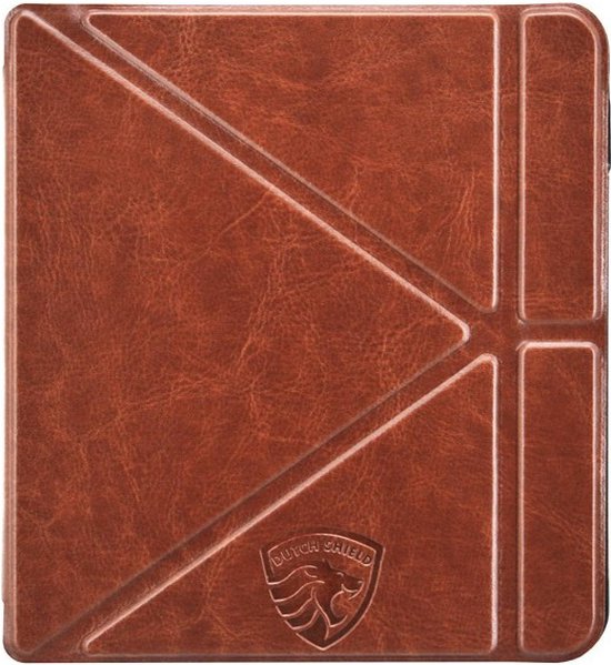 Origami Sleepcover Geschikt voor Kobo Libra 2 Hoes Cover Cognac Bruin * - ereader hoesje - cover van Origami