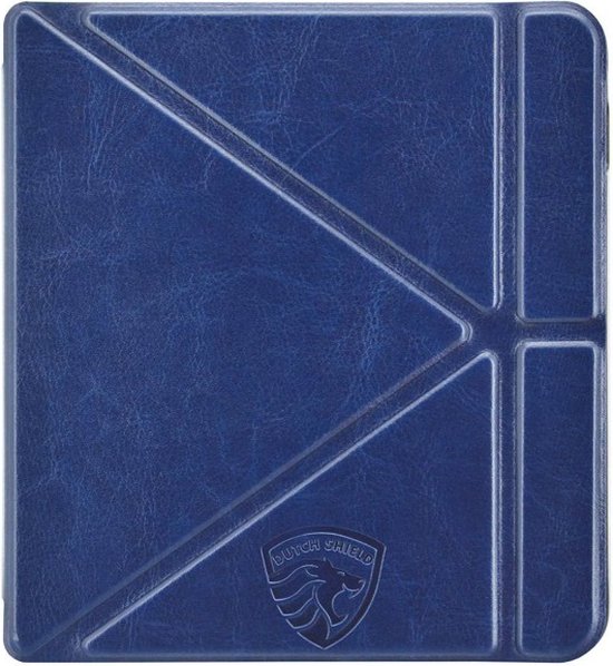 Origami Sleepcover Geschikt voor Kobo Libra 2 Hoes Cover Marine Blauw * - ereader hoesje - cover van Origami