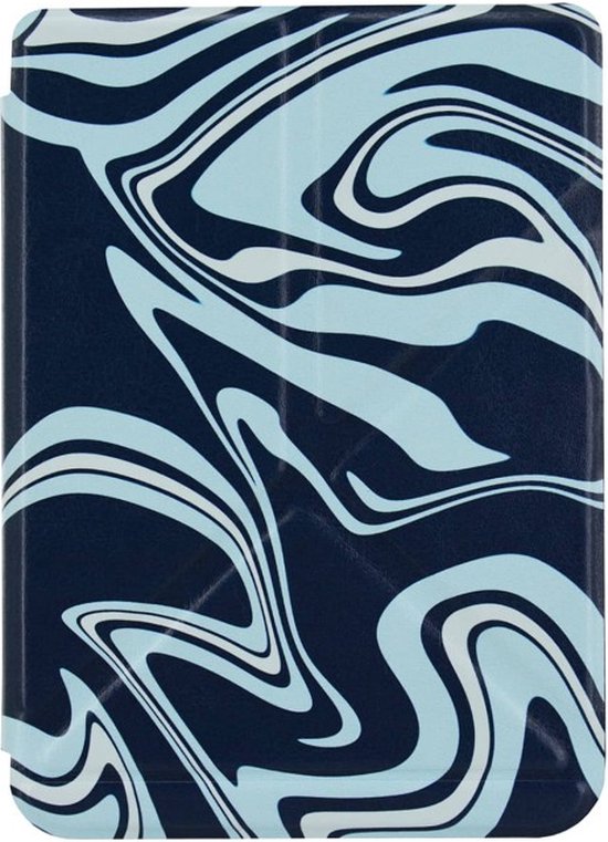 Origami Sleepcover Geschikt voor Tolino Shine 4 Hoes Abstract Petroleum Kleuren van Origami Sleepcover