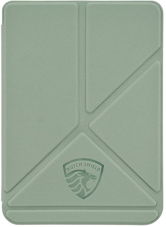 Origami Sleepcover - Hoesje Geschikt voor Kobo Clara BW - Book Case Hoes Cover - Agave Green Blue - ereader hoesje - cover van Merkloos