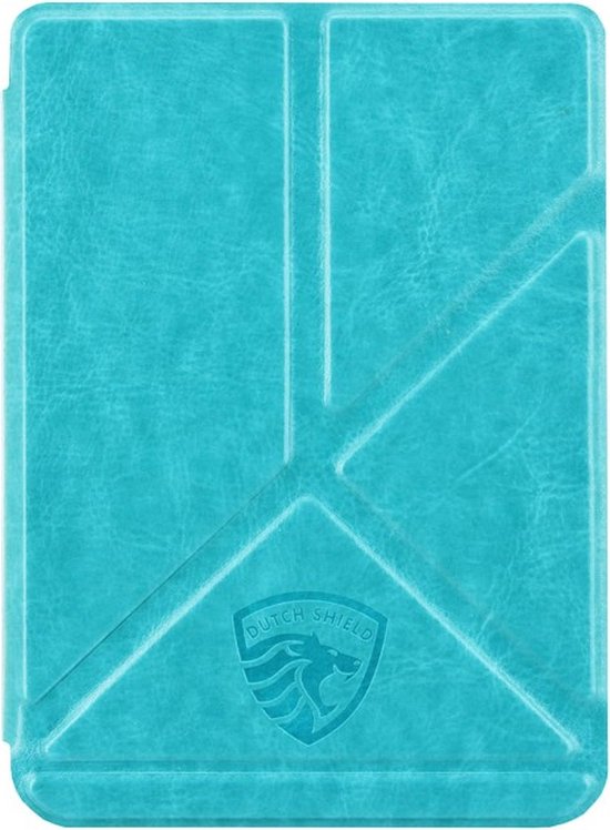 Origami Sleepcover - Hoesje Geschikt voor Kobo Clara BW - Book Case Hoes Cover - Turquoise - ereader hoesje - cover van Origami Sleepcover