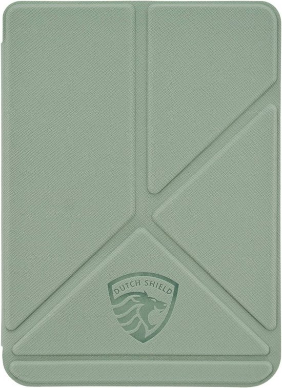 Origami Sleepcover - Hoesje Geschikt voor Kobo Clara Colour- Book Case Hoes Cover - Agave Green Blue - ereader hoesje - cover van Origami