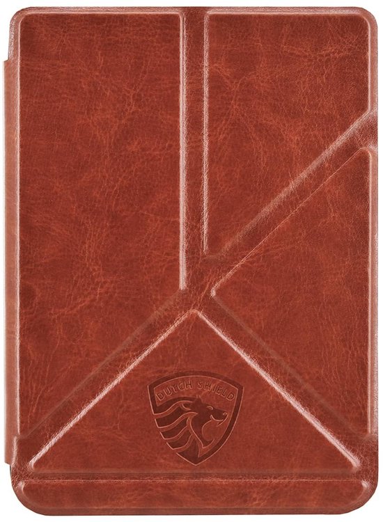 Origami Sleepcover - Hoesje Geschikt voor Kobo Clara Colour- Book Case Hoes Cover - Cognac Bruin - ereader hoesje - cover