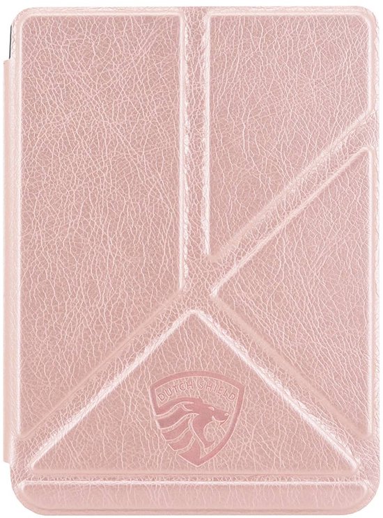 Origami Sleepcover - Hoesje Geschikt voor Kobo Clara Colour- Book Case Hoes Cover - Roze Goud - ereader hoesje - cover van Merkloos