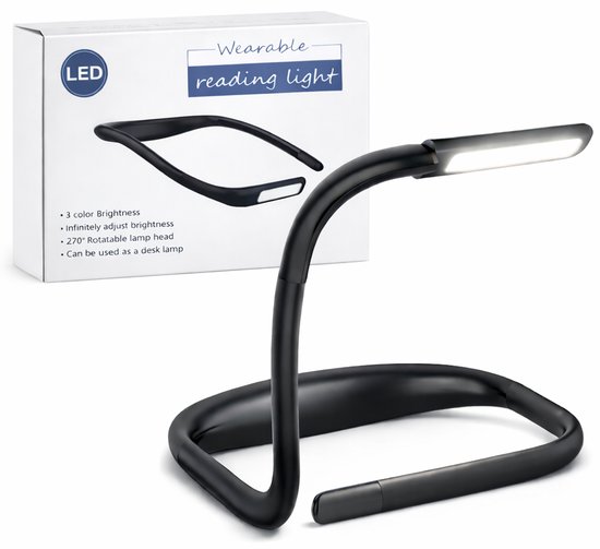 Otrevo® Neklamp - Nekleeslamp - Leeslampje voor boek - Neklampje voor Haakwerk - Neklamp Oplaadbaar - LED leeslamp - Nekleeslampje - Dimbaar - Flexibel