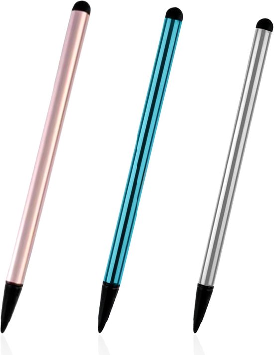 Pack van 3 2-in-1 Universele Tablet Stylussen, Magnetische Tactile Stylus met Hoge Precisie Compatibel met de Meeste Touchscreens iPhone/iPad/Samsung/Lenovo/Microsoft/Huawei/Xiaomi