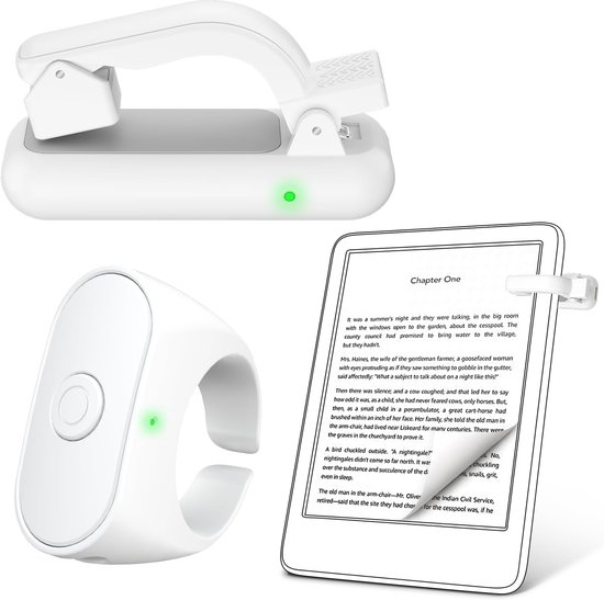 Page Turner – Afstandsbediening voor e-readers – Cameratrigger – Compatibel met diverse e-readers en tablets (voor het lezen van romans) – Wit van Merkloos