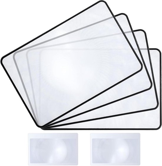 Pagina Vergrootbladen - Leesloep Blad - Boeken Lezen - Lichtgewicht Kunststof - 6 Stuks - Transparant