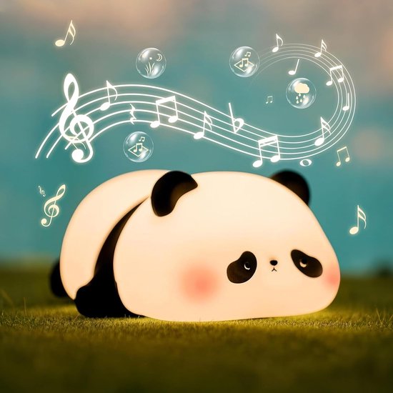 Panda nachtlampje voor kinderen met witte ruis, slaaphulpmiddel, 4 rustgevende geluiden, timer/dimfunctie, siliconen nachtlampje, geschikt voor baby's en peuters, cadeau. van Merkloos