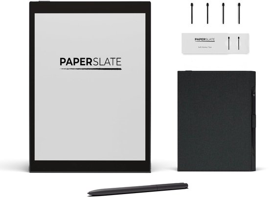 Paperslate Pack Pro Digitaal notitieboek - Grijze hoes - 4 Markeerpunten van Merkloos