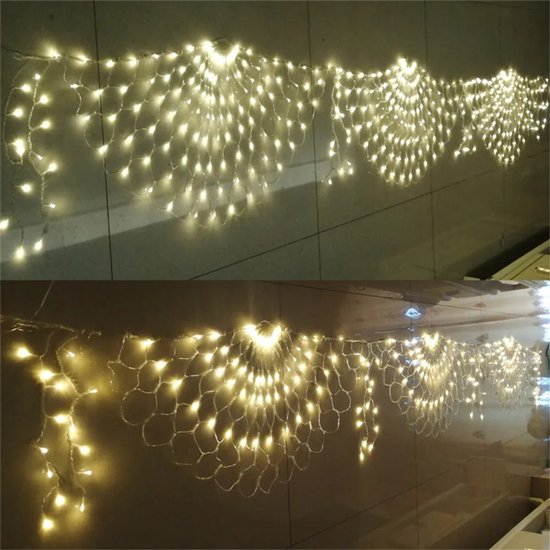Pauw lichtsnoer 3 meter LED mesh net vakantie lichtsnoer binnen en buiten slaapkamer decoratie voor feest, Kerstmis-3 Pauw LED net licht mesh licht raam gordijn achtergrond muur Kerstmis Nieuwjaar fee lichtsnoer