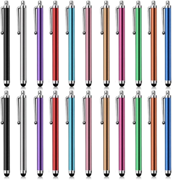 pen, 11 kleuren capacitieve stylus, touchscreen-pen voor tablet, leercomputer, smartphone, schrijf- en tekenstift voor studenten (22 stuks)