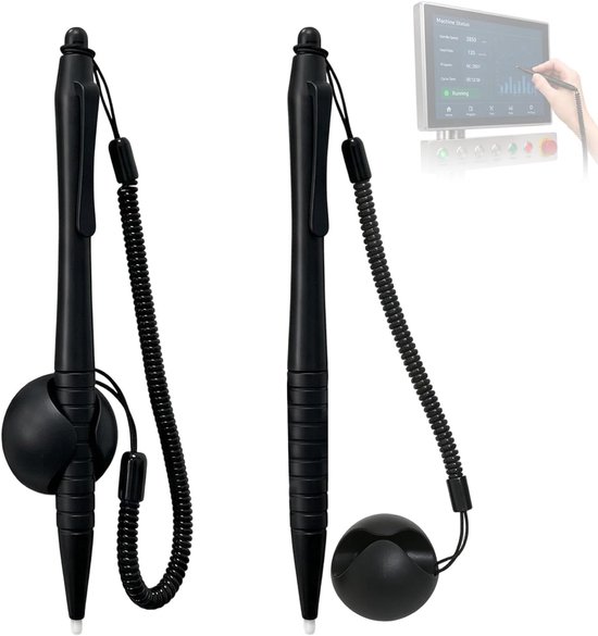 Pen [2 stuks] - Nauwkeurige touchscreen-pen met houder en verlieskoord voor resistieve schermen, ideaal voor schrijven en tekenen op resistieve touchapparaten (niet geschikt voor tablets)