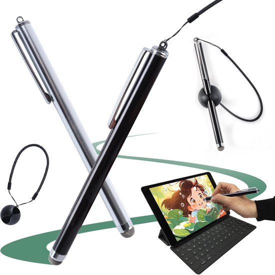 pen, 2 stuks, tabletpen voor alle tablets, universele mobiele telefoon, stylus touchpen, compatibel met iPad, Galaxy, IOS/Android/Thermomix TM5 of TM6