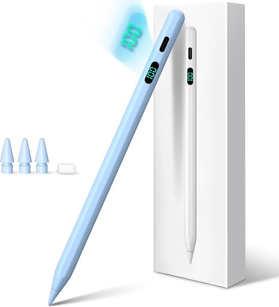 Pen voor iPad 2025-2018, potlood voor iPad 11th A16/10/9/8/7/6, Air 11/13 M2/M3/M4, Pro 11/13 M4/M5, Pro 12,9 inch, Air 5/4/3, Mini 7/6/5, met LED-power-indicator, snel opladen