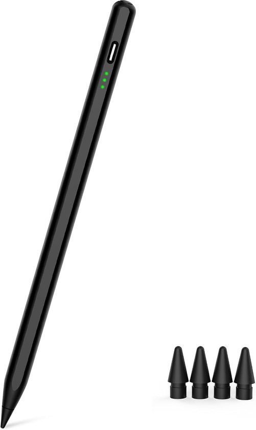 Pencil voor iPad 9e&10e generatie, 13 minuten snel opladen, Pencil voor (2018-2025) 10/9/8/7/6e generatie, Pro 12.9/11/13-inch M4, Air 3/4/5/M2, iPad Mini 5/6/7 (Zwart)
