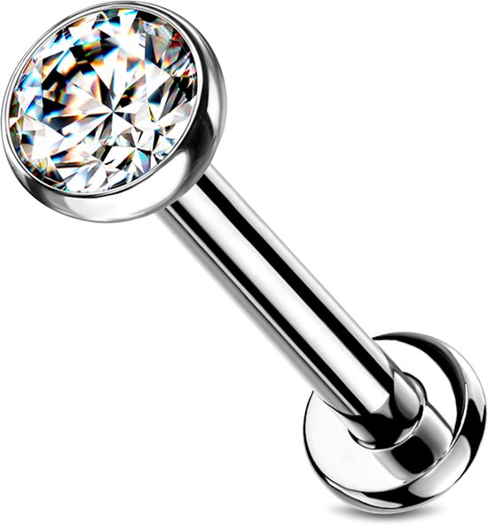 piercing titanium zirkonia zilver push-up zonder schroefdraad kraakbeen helix tragus piercing lip universele piercing bal plat