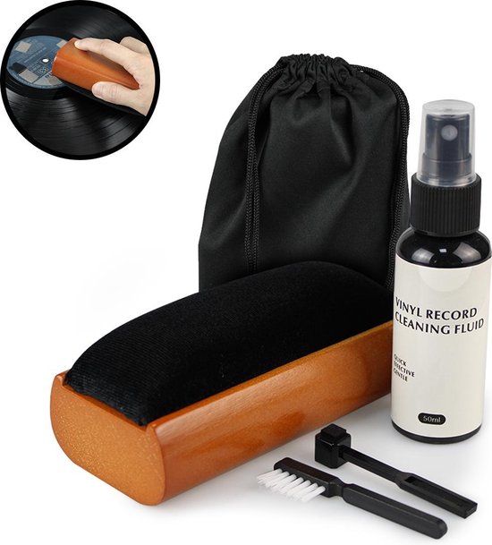 Platenborstel Premium Set - Antistatisch - Platenreiniger - LP Borstel - Vinyl Borstel - Vinyl Reiniger - LP schoonmaakset - LP Reinigingsset - LP Reiniger van Tonsana