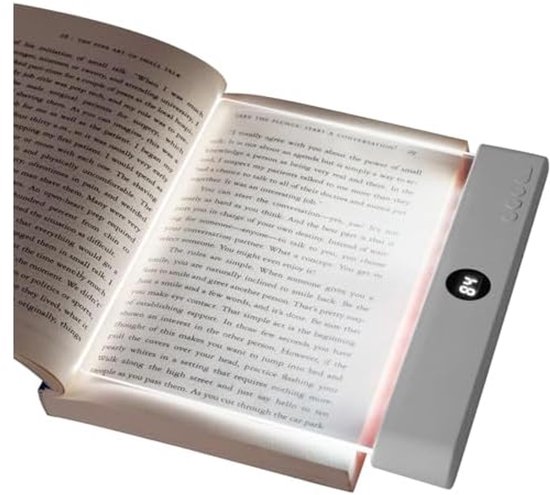 Platte boeklamp, bedboek LED leeslamp, boek leeslamp, beschermende leeslamp, nachtleeslamp (wit) van Hyoujin