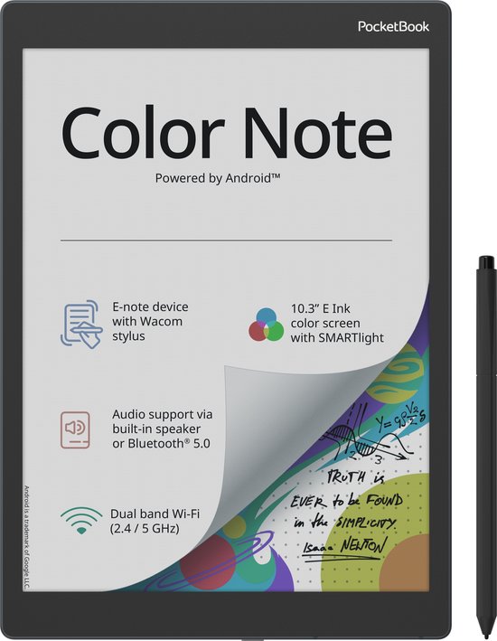 PocketBook Color Note e-book reader Touchscreen 32 GB Wifi Zwart, Blauw van PocketBook