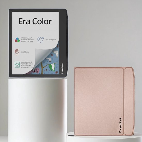 PocketBook Era Color + Beige Hoesje - Flip Cover - Voordeelbundel van Merkloos