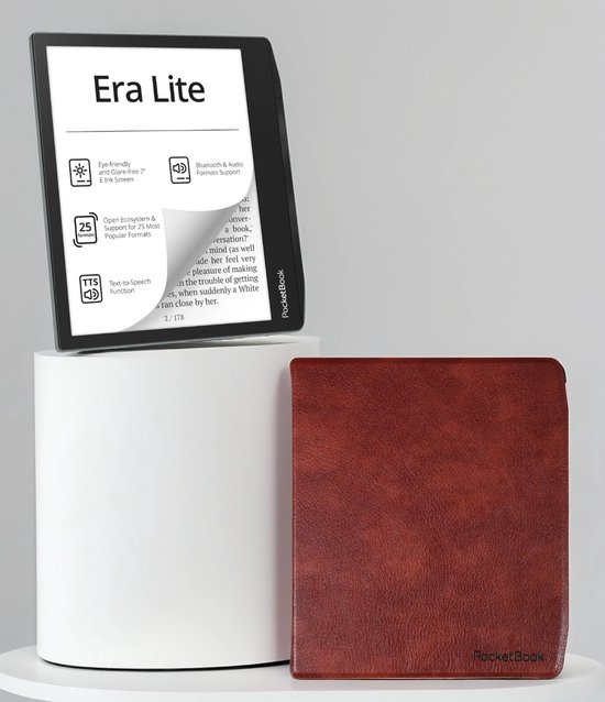 PocketBook Era Lite - 7 inch - Stone Green met Bruine Shell Cover - Voordeelbundel