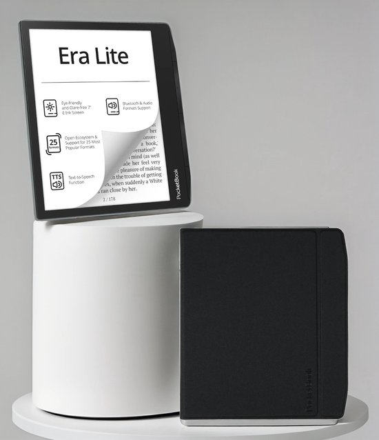 PocketBook Era Lite - 7 inch - Stone Green met Zwarte Flip Cover - Voordeelbundel