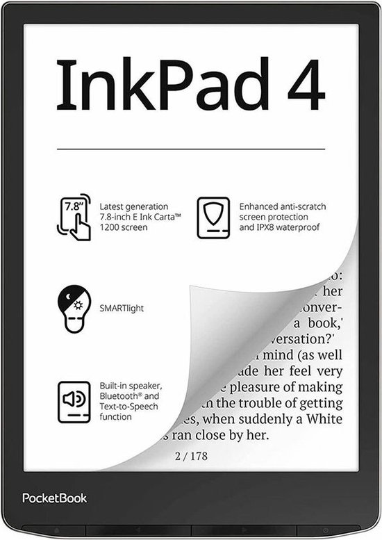Pocketbook eReader - Inkpad 4 Stardust Silver van PocketBook