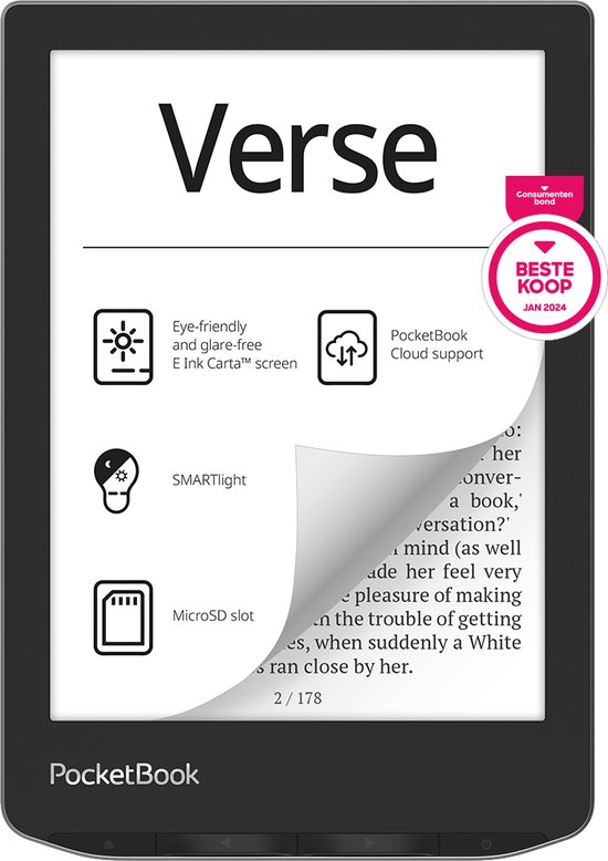 PocketBook eReader - Verse - Mist Grey van PocketBook