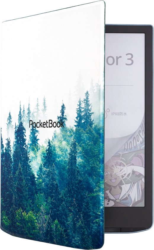 PocketBook - Flip Cover - Beschermhoes - InkPad 4 - Color 3 - Color 2 - Groen - Misty Forest Print van Merkloos