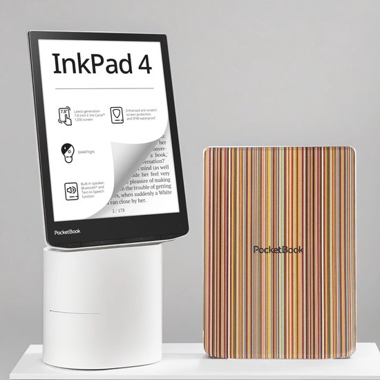 PocketBook InkPad 4 + Colorful Stripes Shell Cover - Voordeelbundel van Merkloos